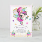 Invitation Jolie Parties scintillant arc-en-ciel Pixie Fairy (Debout devant)