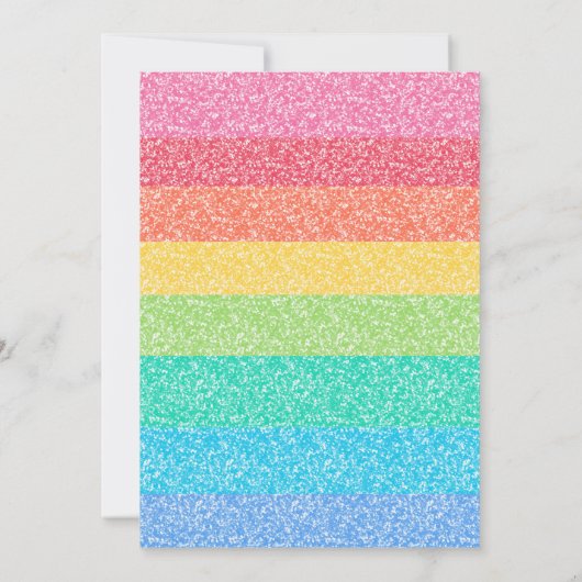 Invitation Jolie Parties scintillant Arc-en-ciel rayures colo (Dos)
