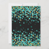 Invitation Jolie Parties scintillant d'or Turquoise Confetti (Dos)