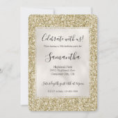 Invitation Jolie Parties scintillant dorée   (Devant)
