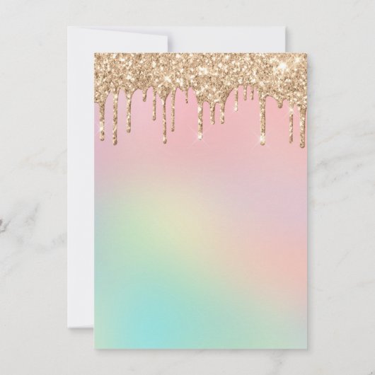 Invitation Jolie Parties scintillant or Gradient Quinceañera  (Dos)