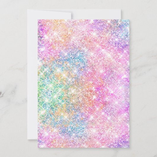 Invitation Jolie parties scintillant rose irisée Noël (Dos)