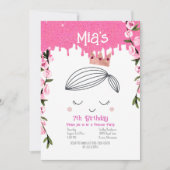 Invitation Jolie Parties scintillant rose Princesse Filles An (Devant)