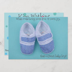 Invitation Jolie pastel chaussures bébé garçon douche invitat