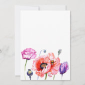 Invitation Jolie pavot Fleurs Douche nuptiale. (Dos)