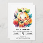 Invitation Jolie Peach Anniversaire (Devant / Derrière)