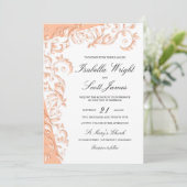 Invitation Jolie Pêche Florale Design (Debout devant)