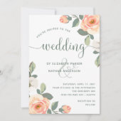 Invitation Jolie Pêche Florale | Mariage (Devant)