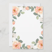 Invitation Jolie Pêche Florale | Mariage (Dos)