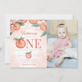 Invitation Jolie pêche sucrée en 1er anniversaire (Devant)