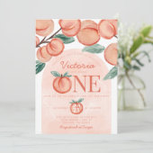 Invitation Jolie pêche sucrée en 1er anniversaire (Debout devant)