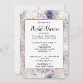 Invitation Jolie perle d'or Fête des mariées de fleurs violet (Devant)