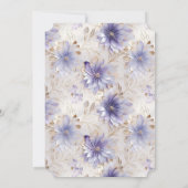 Invitation Jolie perle d'or Fête des mariées de fleurs violet (Dos)