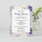Invitation Jolie perle d'or violet Floral (Debout devant)