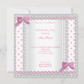 Invitation Jolie perle rose Pois blanche fête d'anniversaire (Dos)
