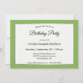 Invitation Jolie Perruche verte photo Anniversaire (Dos)