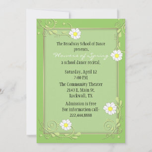 Invitation Jolie personnalisée Green Floral Considérant Invit