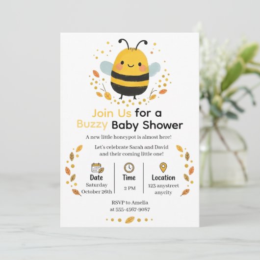 Invitation Jolie Petite Abeille (Debout devant)