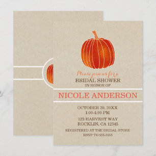 Invitation Jolie petite citrouille orange brillante Shower de