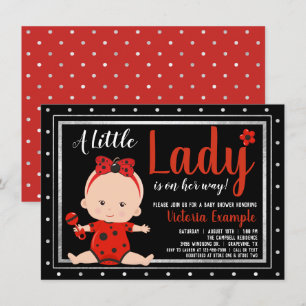 Invitation Jolie petite dame coccinelle Baby Shower