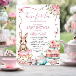 Invitation Jolie petite fête de thé de lapin Baby Shower