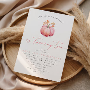 Invitation Jolie Petite Fille Citrouille Automne 2e Anniversa
