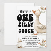 Invitation jolie petite oie idiote , Une oie idiote Invitatio (Devant / Derrière)