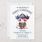 Invitation Jolie Petite Pirate Boy Blue Anniversaire Party (Devant)