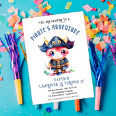 Invitation Jolie Petite Pirate Boy Blue Anniversaire Party