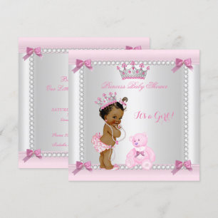 Invitation Jolie petite princesse Baby Shower Fille Ethnique