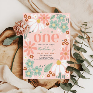 Invitation Jolie petite sauvageonne Fleur de marguerite Anniv