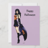 Invitation Jolie petite sorcière d'Halloween (Dos)