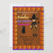 Invitation Jolie petite sorcière Halloween pour enfants (Devant)