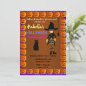Invitation Jolie petite sorcière Halloween pour enfants (Debout devant)