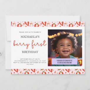 Invitation Jolie photo Berry Premier Anniversaire