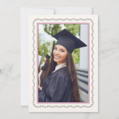 Invitation Jolie photo Coquette Rose Bow Graduation (Dos)