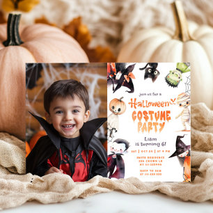 Invitation Jolie photo de fête d'anniversaire tenue de Hallow