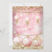 Invitation Jolie Pink Gold Bauble Fête de Noël (Dos)