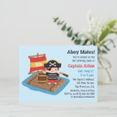 Invitation Jolie Pirate Boy sur voilier Raft fête d'anniversa (Debout devant)
