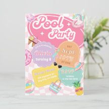 Jolie piscine d'été colorée fête d'anniversaire