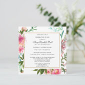 Invitation Jolie pivoine rose Fête de la vie (Debout devant)