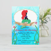 Invitation Jolie plage de MERMAID sous l'invitation d'une fêt (Debout devant)