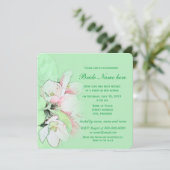 Invitation Jolie pomme fleurs douches nuptiales (Debout devant)