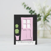 Invitation Jolie porte rose (Debout devant)