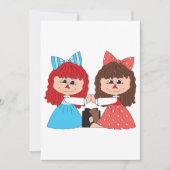 Invitation Jolie poupée de sac Amis Filles avec des vaches et (Devant)