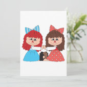 Invitation Jolie poupée de sac Amis Filles avec des vaches et (Debout devant)