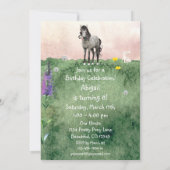 Invitation Jolie prairie à chevaux avec fleurs de printemps A (Dos)