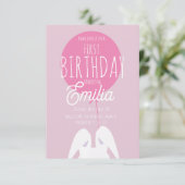 Invitation Jolie première fête de lapin d'anniversaire Invita (Debout devant)