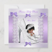 Invitation Jolie princesse Baby shower mignonne fille en chau (Devant)