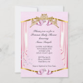 Invitation Jolie Princesse Baby shower Or rose Ethnic (Dos)